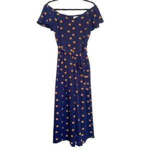 Polka Dot Flounce Sleeve Off Shoulder Jumpsuit